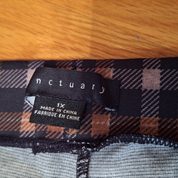 Sanctuary Carnaby Check Kick Crop Pants Ladies 1X Punk Cottage Office Brown - Picture 5 of 5